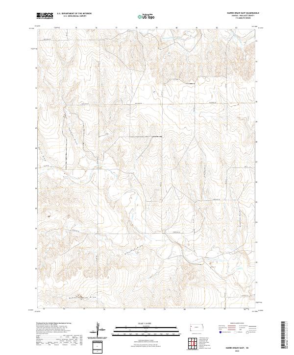 Harris Draw East topographic map thumbnail