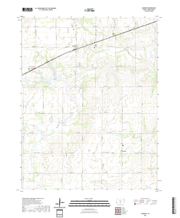 Langdon topographic map thumbnail