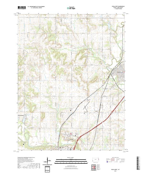 Paola West topographic map thumbnail