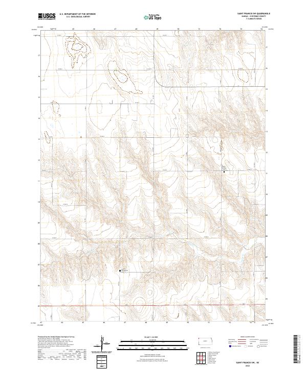 Saint Francis SW topographic map thumbnail