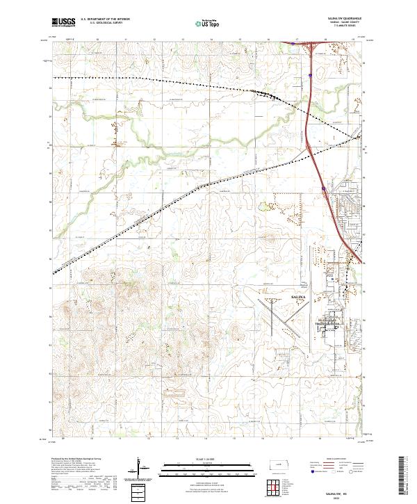 Salina SW topographic map thumbnail