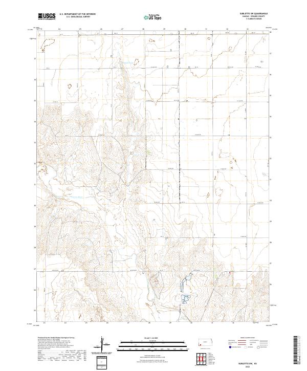 Sublette SW 2022 topographic map thumbnail