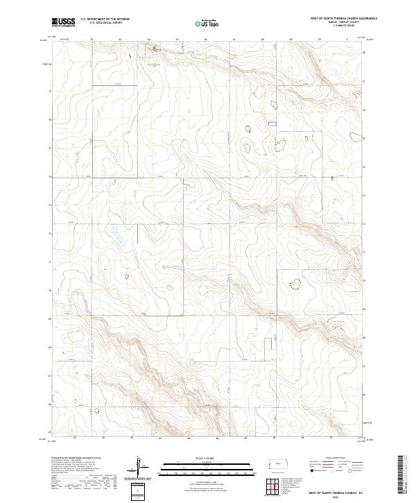 West of Sainte Theresa Church topographic map thumbnail