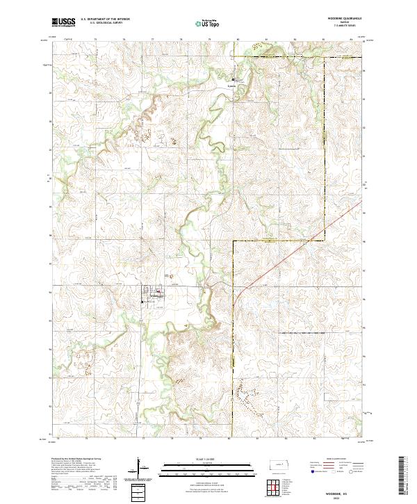 Woodbine 2022 topographic map thumbnail