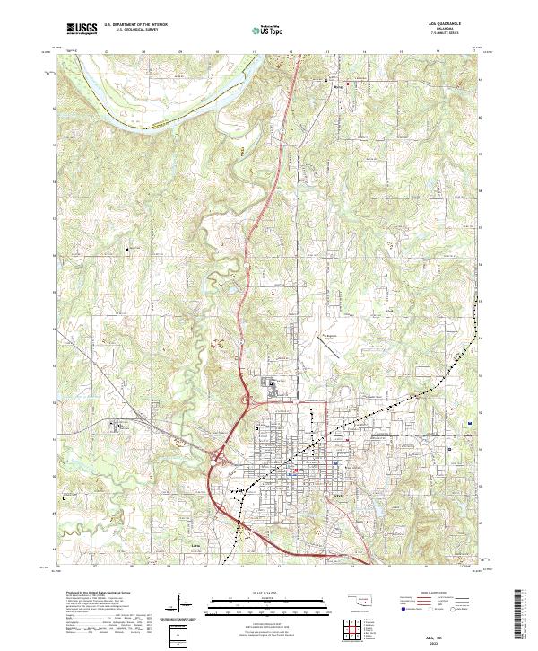 Ada topographic map thumbnail