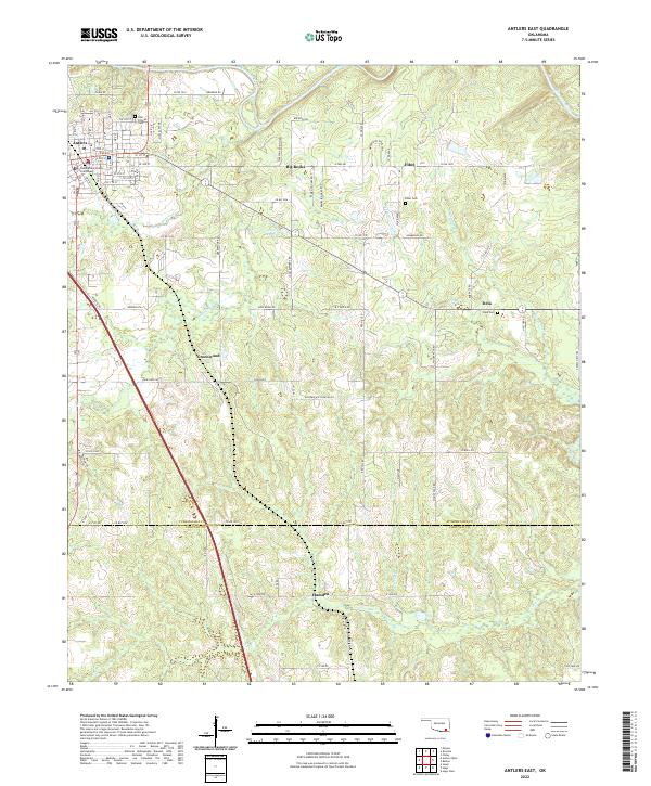Antlers East topographic map thumbnail