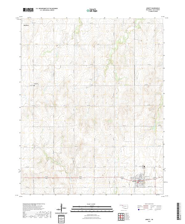 Arnett topographic map thumbnail