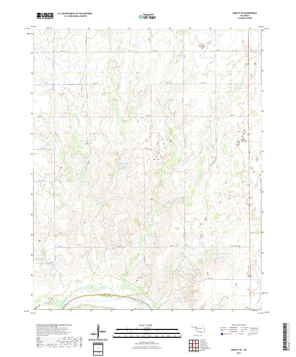 Arnett SE topographic map thumbnail