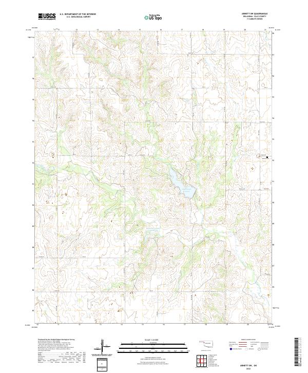 Arnett SW topographic map thumbnail