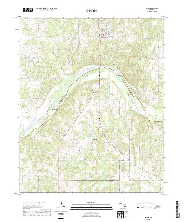 Asher topographic map thumbnail