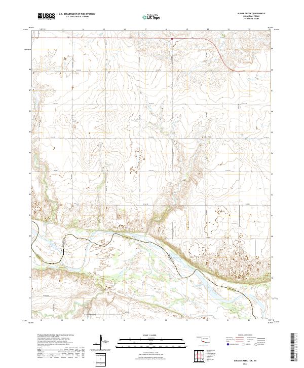Augar Creek topographic map thumbnail