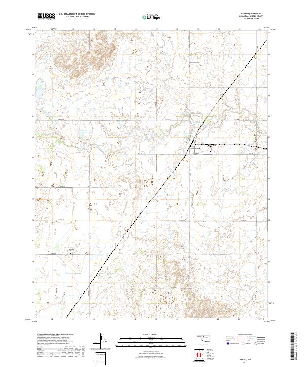 Avard topographic map thumbnail