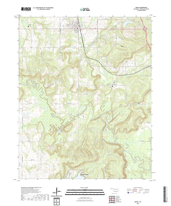 Beggs topographic map thumbnail