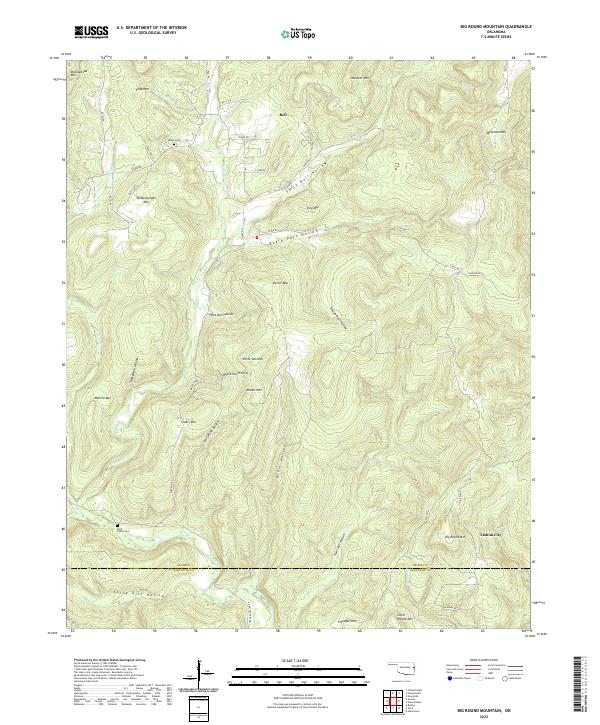 Big Round Mountain topographic map thumbnail