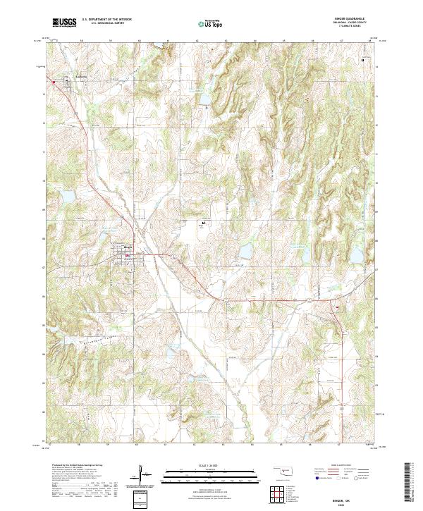 Binger topographic map thumbnail