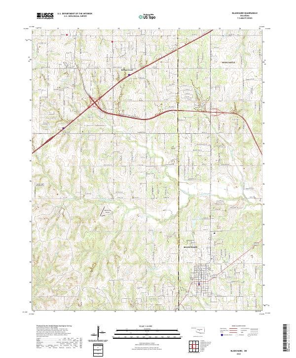 Blanchard topographic map thumbnail