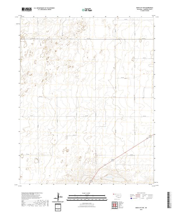 Boise City NW topographic map thumbnail