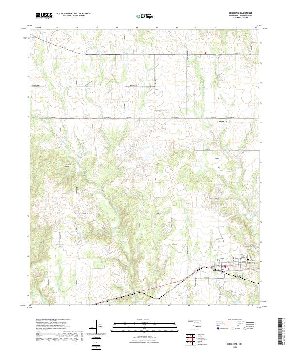 Bokchito topographic map thumbnail