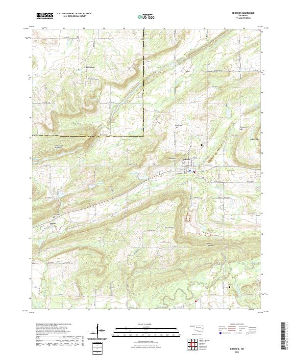 Bokoshe topographic map thumbnail