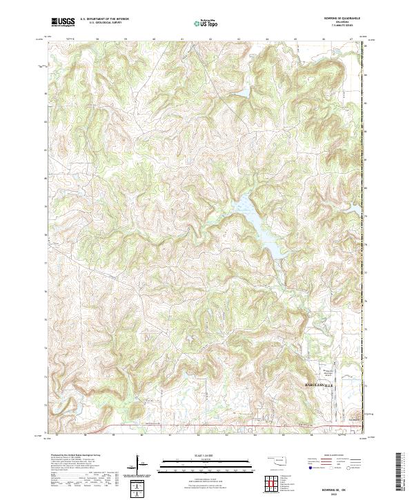 Bowring SE topographic map thumbnail