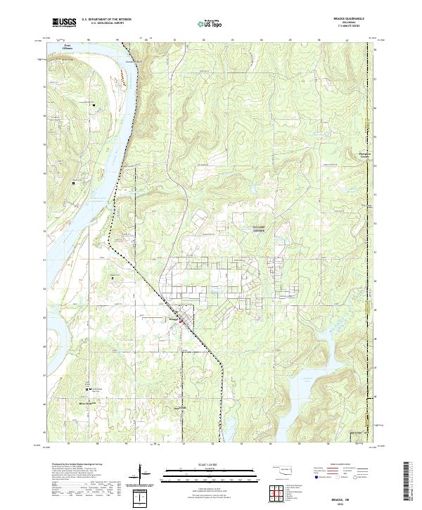 Braggs topographic map thumbnail