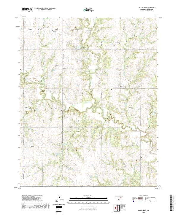 Bridge Creek topographic map thumbnail