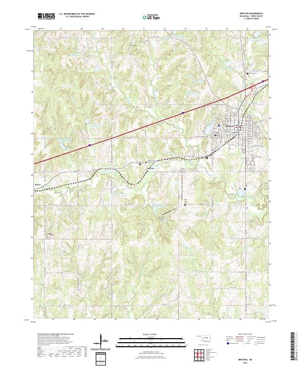 Bristow topographic map thumbnail