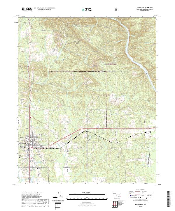 Broken Bow topographic map thumbnail