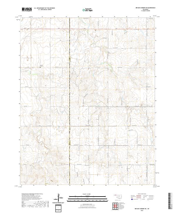 Bryans Corner SW topographic map thumbnail