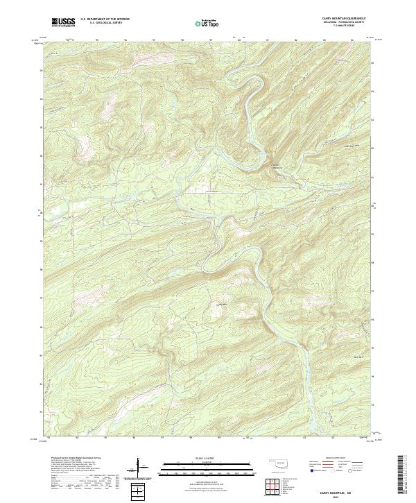 Caney Mountain topographic map thumbnail