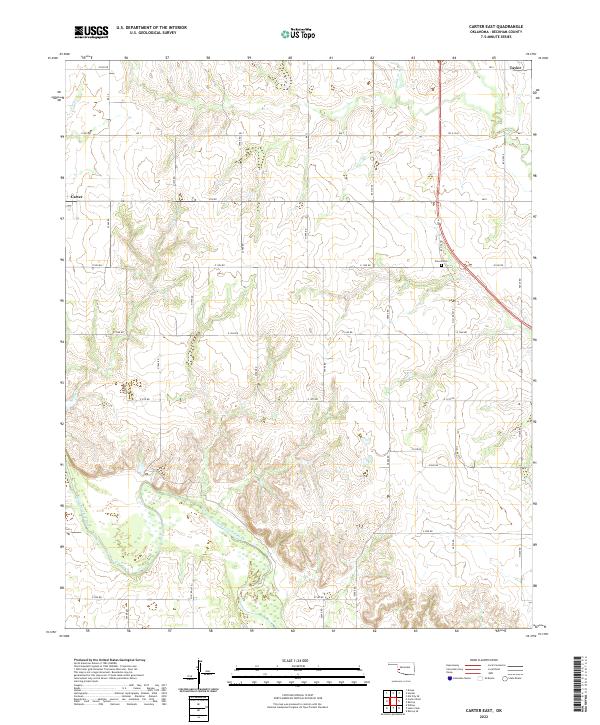 Carter East topographic map thumbnail