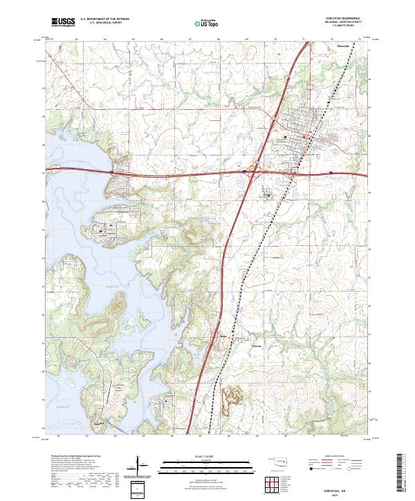 Checotah topographic map thumbnail