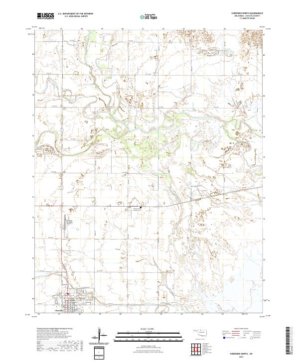Cherokee North topographic map thumbnail