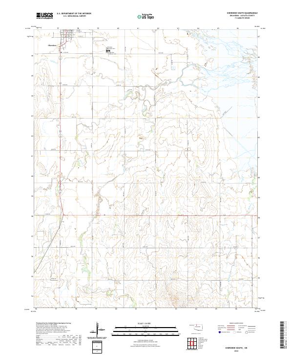 Cherokee South topographic map thumbnail