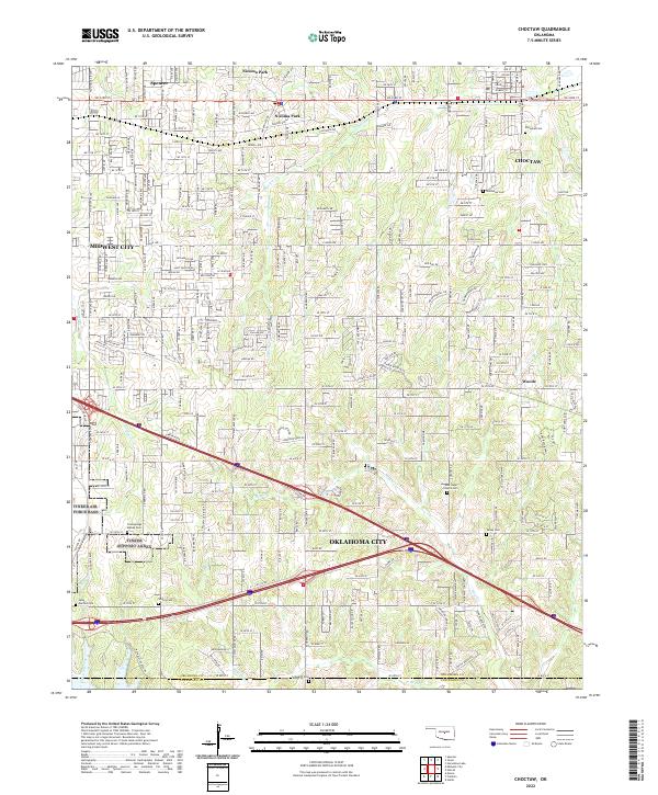 Choctaw topographic map thumbnail