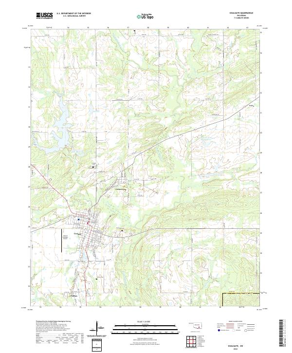 Coalgate topographic map thumbnail
