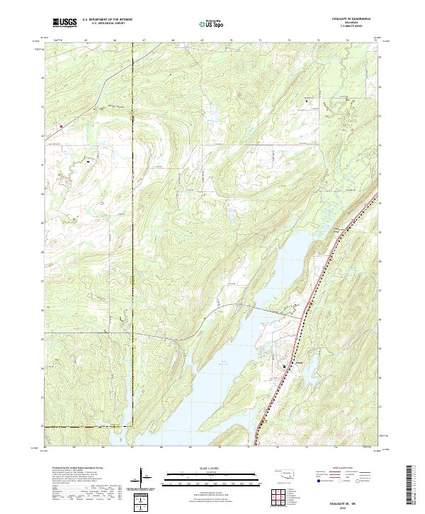 Coalgate SE topographic map thumbnail