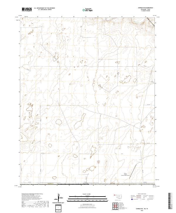 Conrad SW topographic map thumbnail