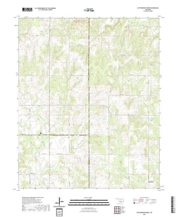 Cottonwood Creek topographic map thumbnail