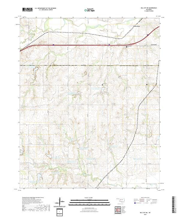 Dill City NE topographic map thumbnail