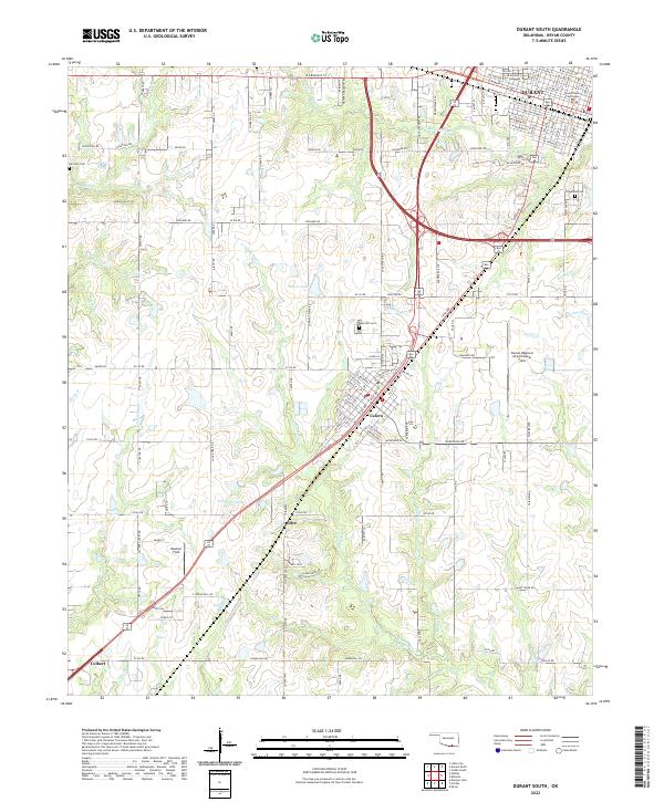 Durant South topographic map thumbnail