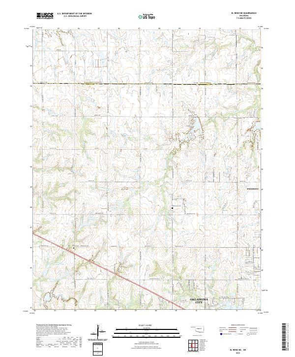El Reno NE topographic map thumbnail