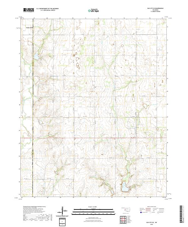 Elk City SE topographic map thumbnail