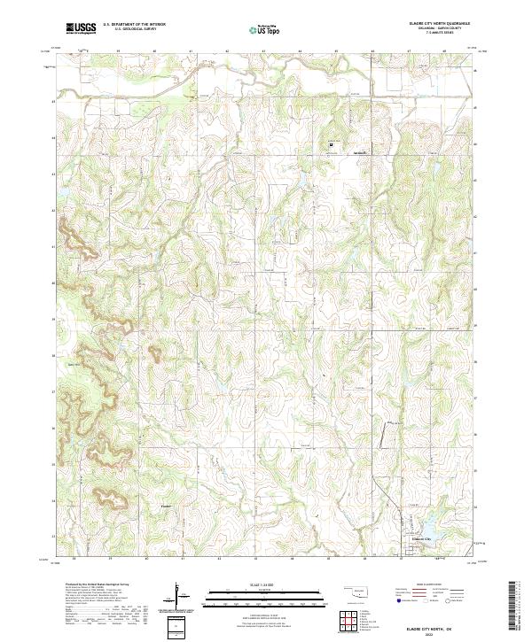 Elmore City North topographic map thumbnail