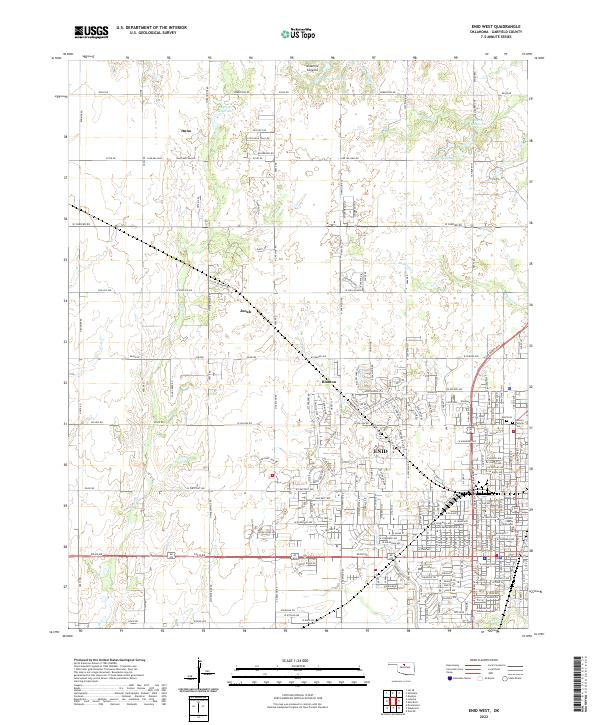 Enid West topographic map thumbnail