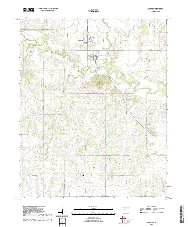 Fort Cobb topographic map thumbnail