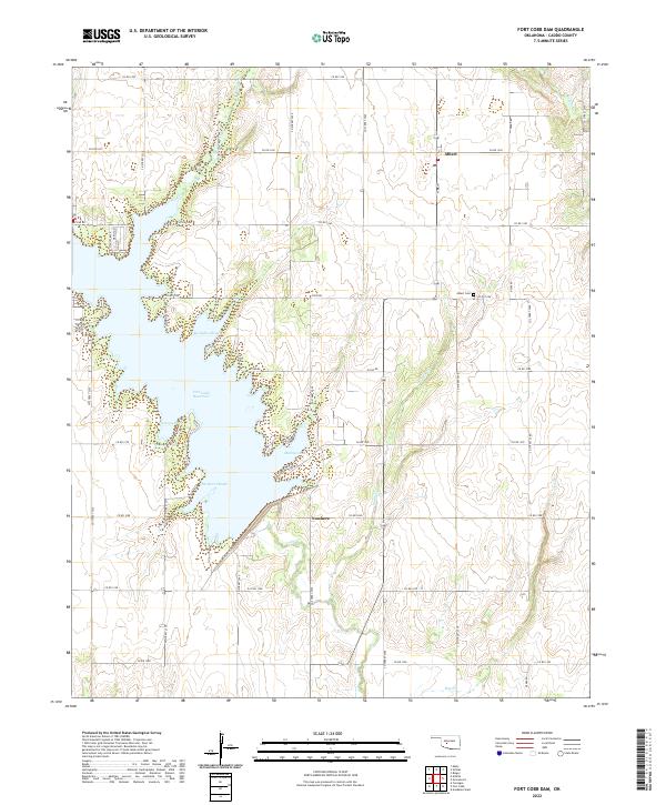 Fort Cobb Dam topographic map thumbnail