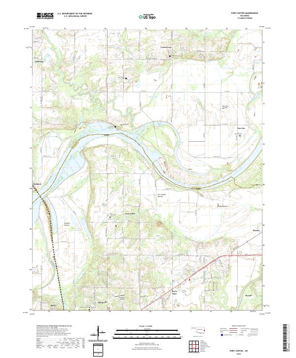 Fort Coffee topographic map thumbnail