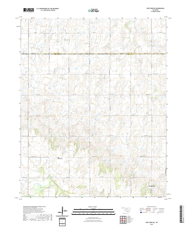 Fort Reno NE topographic map thumbnail