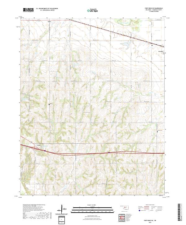 Fort Reno SW topographic map thumbnail